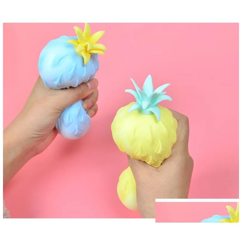 Decompression Toy 10Cm Cute Large Pineapple Squeeze Toy Anti Grape Ball Funny Gadget Vent Decompression Fidget Toys Autism Hand Wrist Dhlog