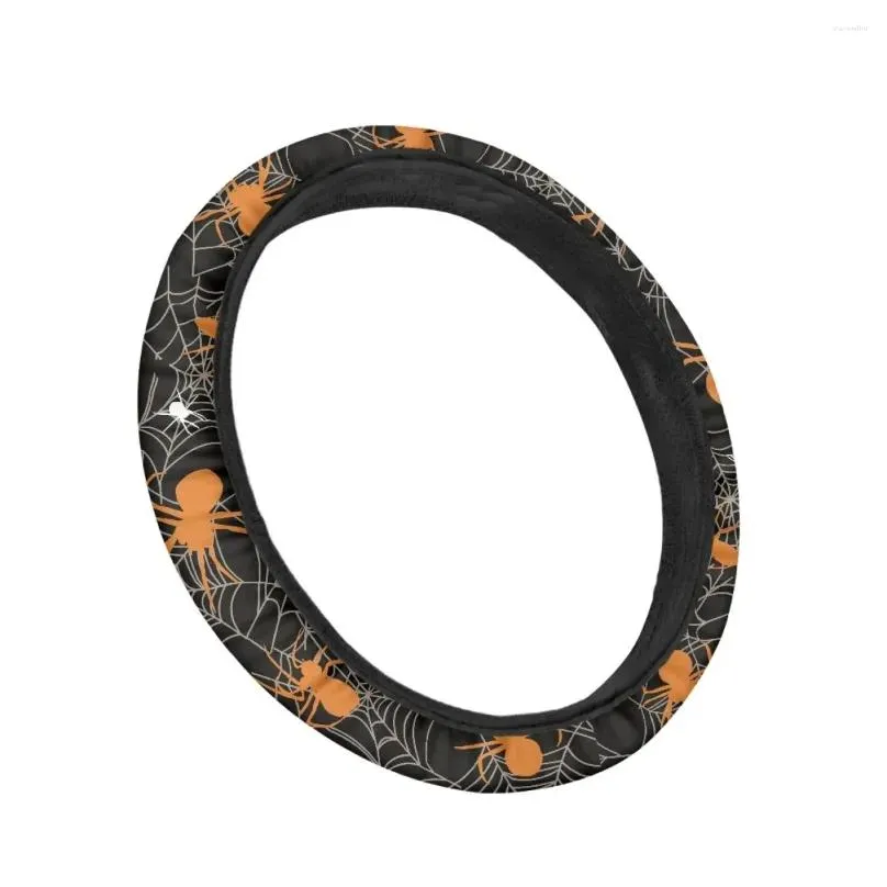 Steering Wheel Covers Halloween Ornaments Spider Web Pattern Car Anti-dirt Vehicle Clean Protector Interior Spare Parts For Men