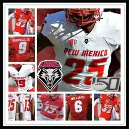 Custom New Mexico Lobos College Jersey Football Tevaka Tuioti Sheriron Jones Q` Drennan Teton Saltes Kentrail Moran Men`s Sewn