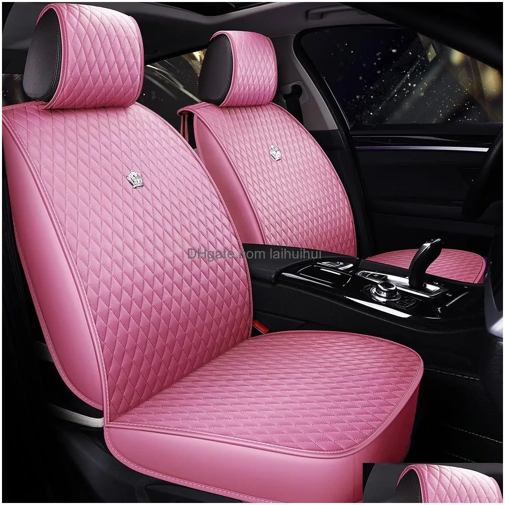 purple automobile car seat covers pu leather universal car seat cover for  subaru honda auto interiors accessories 1 set