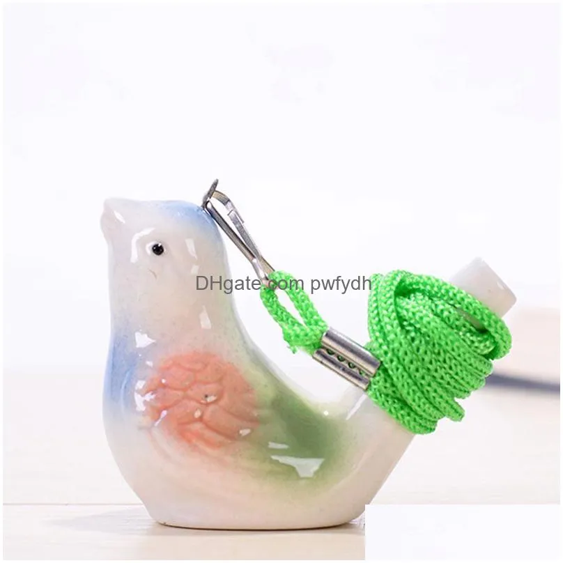 creative water bird whistle clay birds ceramic glazed song chirps bath time kids toys gift christmas party favor home decoration