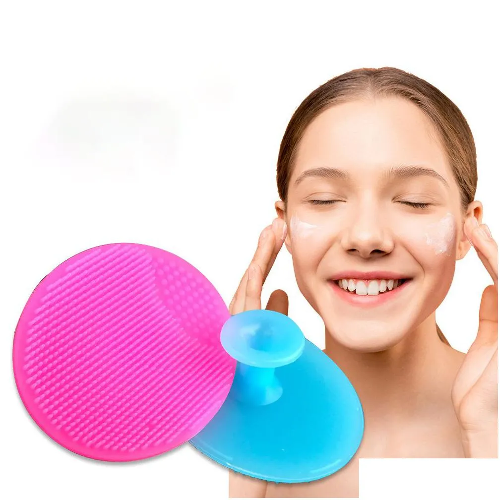Bath Brushes, Sponges & Scrubbers Sublimation 1Pc Sile Cleaning Brush Gel Washing Pad Exfoliating Blackhead Facial Deep Cleansing Face Dhok8