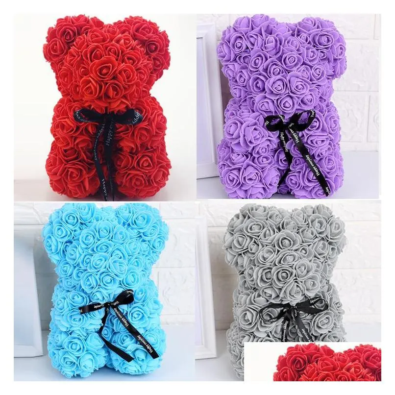 Stuffed & Plush Animals New Valentines Day Gift Pe Rose Bear Toys With Box Stuffed Fl Of Love Romantic Teddy Bears Doll Cute Girlfrien Dhlnj