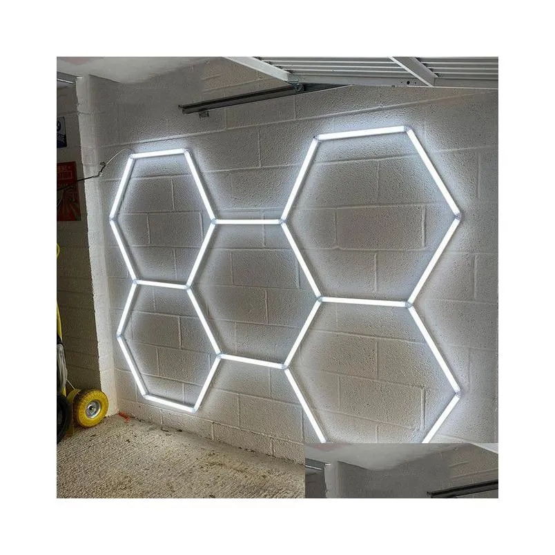 2.1* Factory Supplier High Quality 6500k Hexagon Garage Lights for the Car Showroom Car Detailing Barber Shop Popular