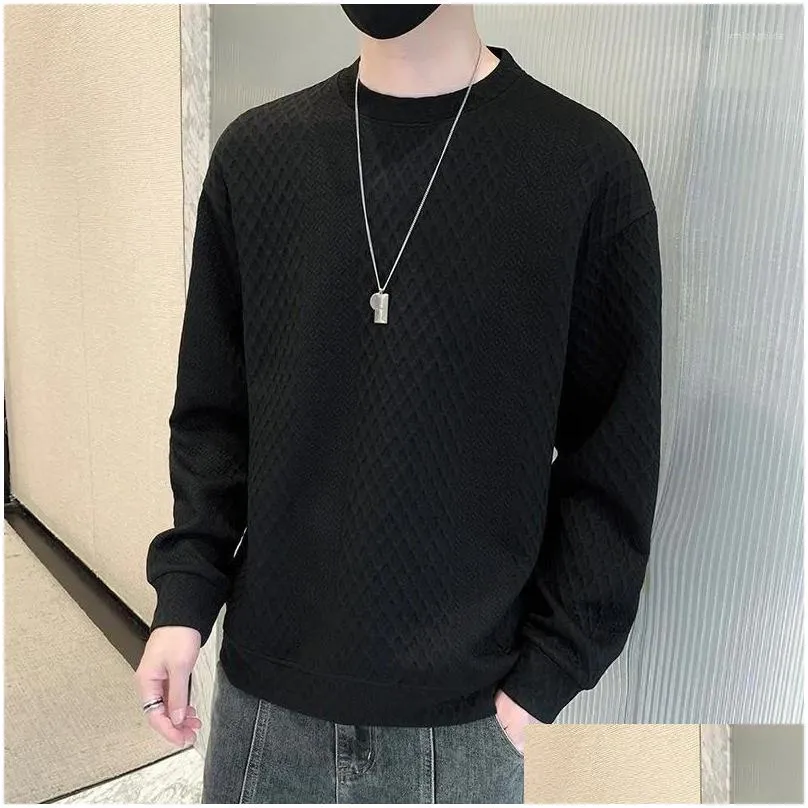 mens hoodies spring autumn y2k elegant fashion kpop sweatshirt man all match long sleeve top solid color casual pullover male clothes