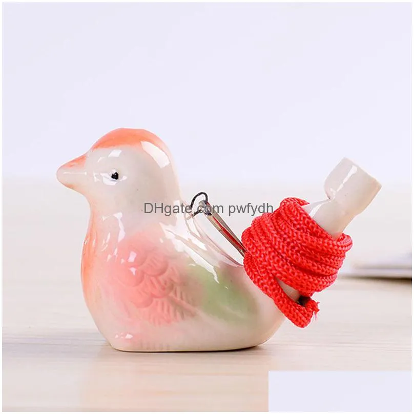 creative water bird whistle clay birds ceramic glazed song chirps bath time kids toys gift christmas party favor home decoration