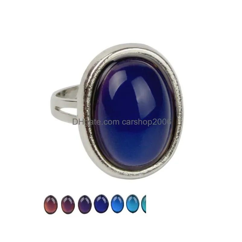 mood ring vintage ellipse crystal  color changing rings2409