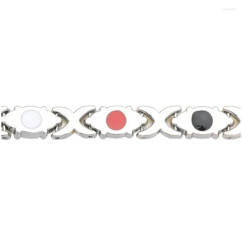 Link Bracelets Fashion Stainless Steel Hematite Magnetic Therapy Bracelet Energy Healing Detachable Bangle Acupoint Massage Health