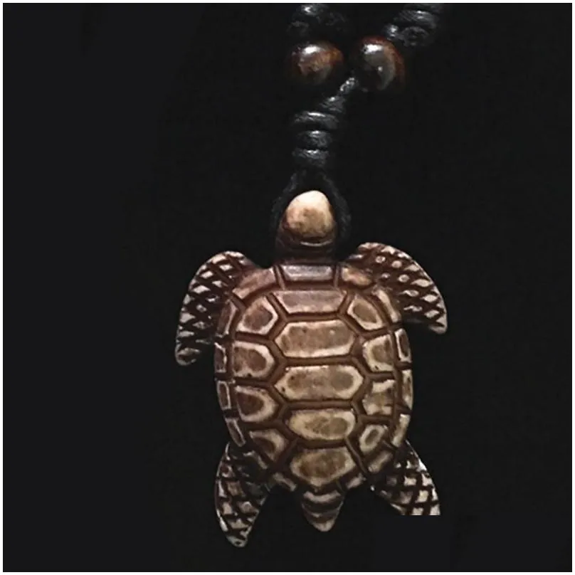 turtle necklace men womens imitation yak bone cute tortoise hawaii tribal surfer sea turtles charms pendants necklaces