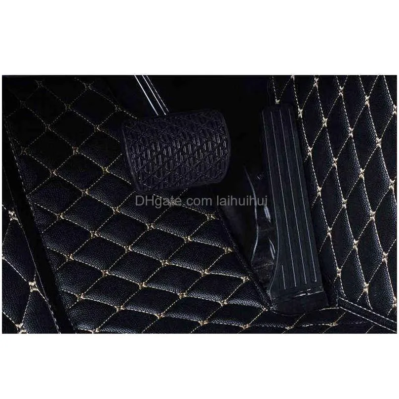 flash mat leather car floor mats for bmw 5 series e34 e39 e60 e61 f07 gt f10 f11 f18 2004-2018 custom car foot carpet cover h220415