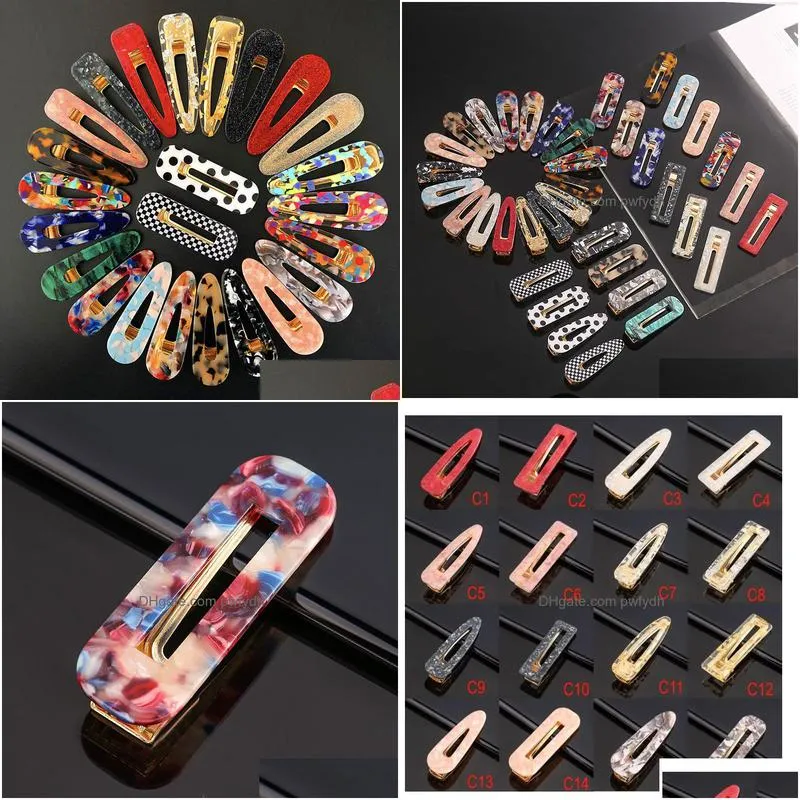 resin hair clip fashion geometric hair clip acrylic clogodile women girls hair accessories bangs clip