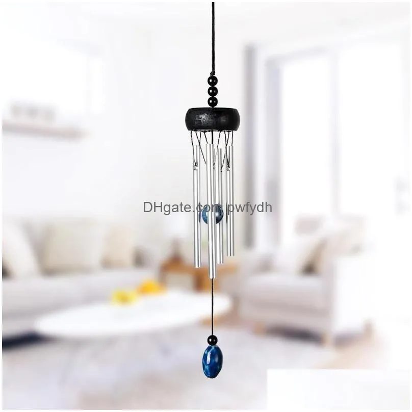 wood aluminum tube pendants creative mini metal wind chime home and car winds chimes pendant decoration craft gifts rrb15877