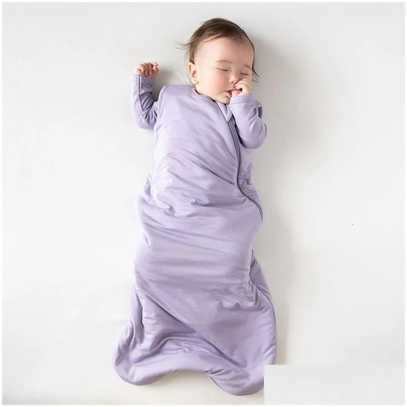 Sleeping Bags Slee Bags Bamboo Fiber Baby Summer Bag Soft Comfortable Zipper Infant Born Sleep Sack Sleeveless For Kids 230705 Drop De Dhniu