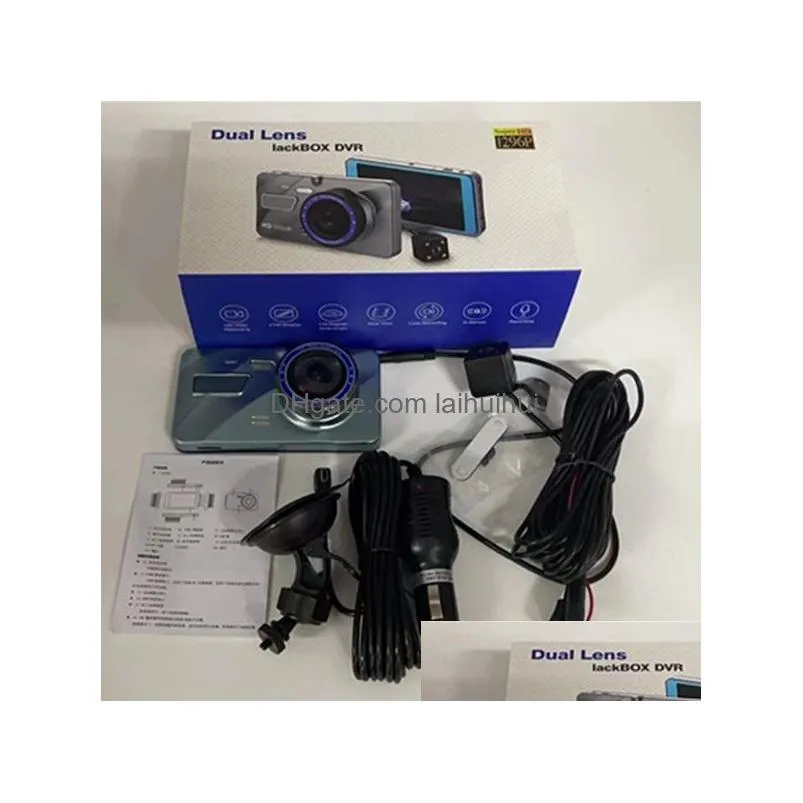 Car Dvr A10 4 Inch Hd 1080P Dual Lens Video Recorder Dash Cam Smart G-Sensor Rear Camera 170 Degree Wide Angle Tra Resolution Drop D Dhcvh