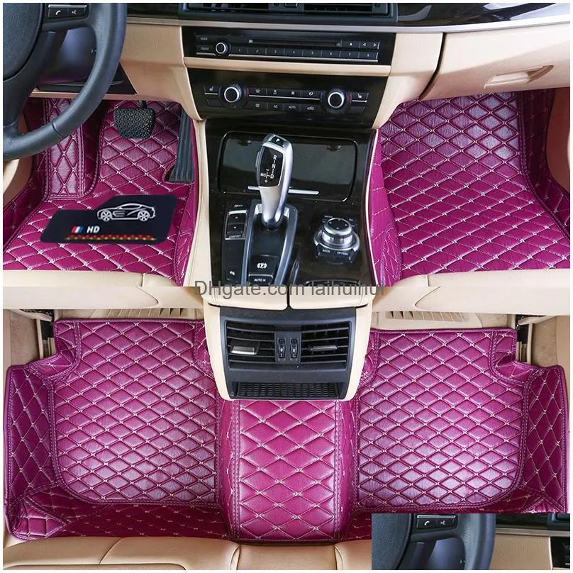 custom fit car floor mats specific waterproof pu leather eco friendly material for vast of car model and make 3 pieces full set ma253t