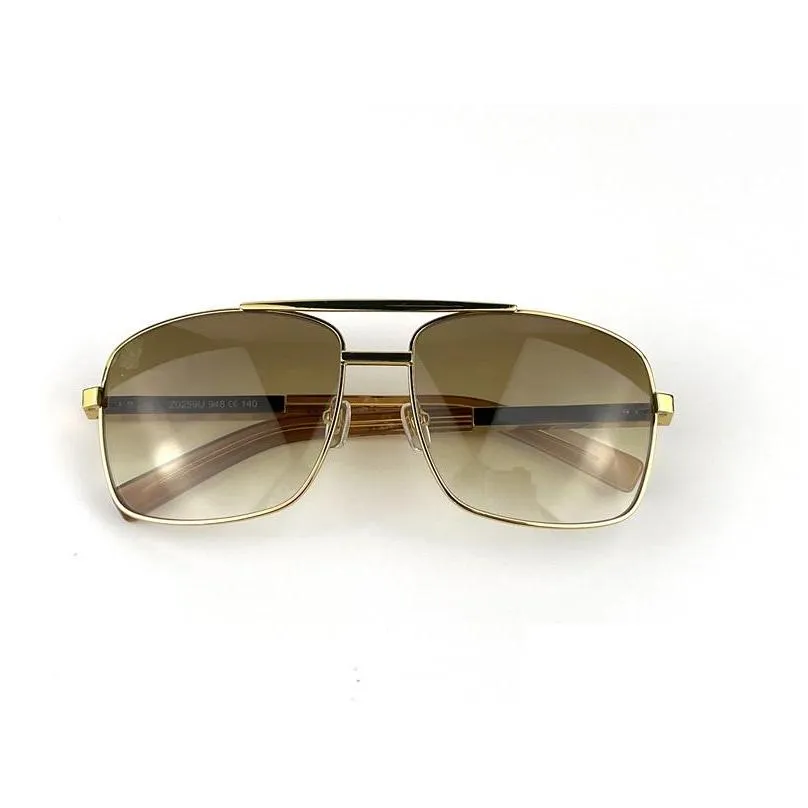 men metal sunglasses fashion classic style gold plated square frame vintage design outdoor classical model 0259 with case and shopping