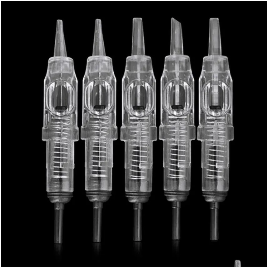 Tattoo Needles 1RL 100piece Cartridge Disposable Sterilized Permanent Makeup Tips for Eyebrow lip 0.3mm 230207