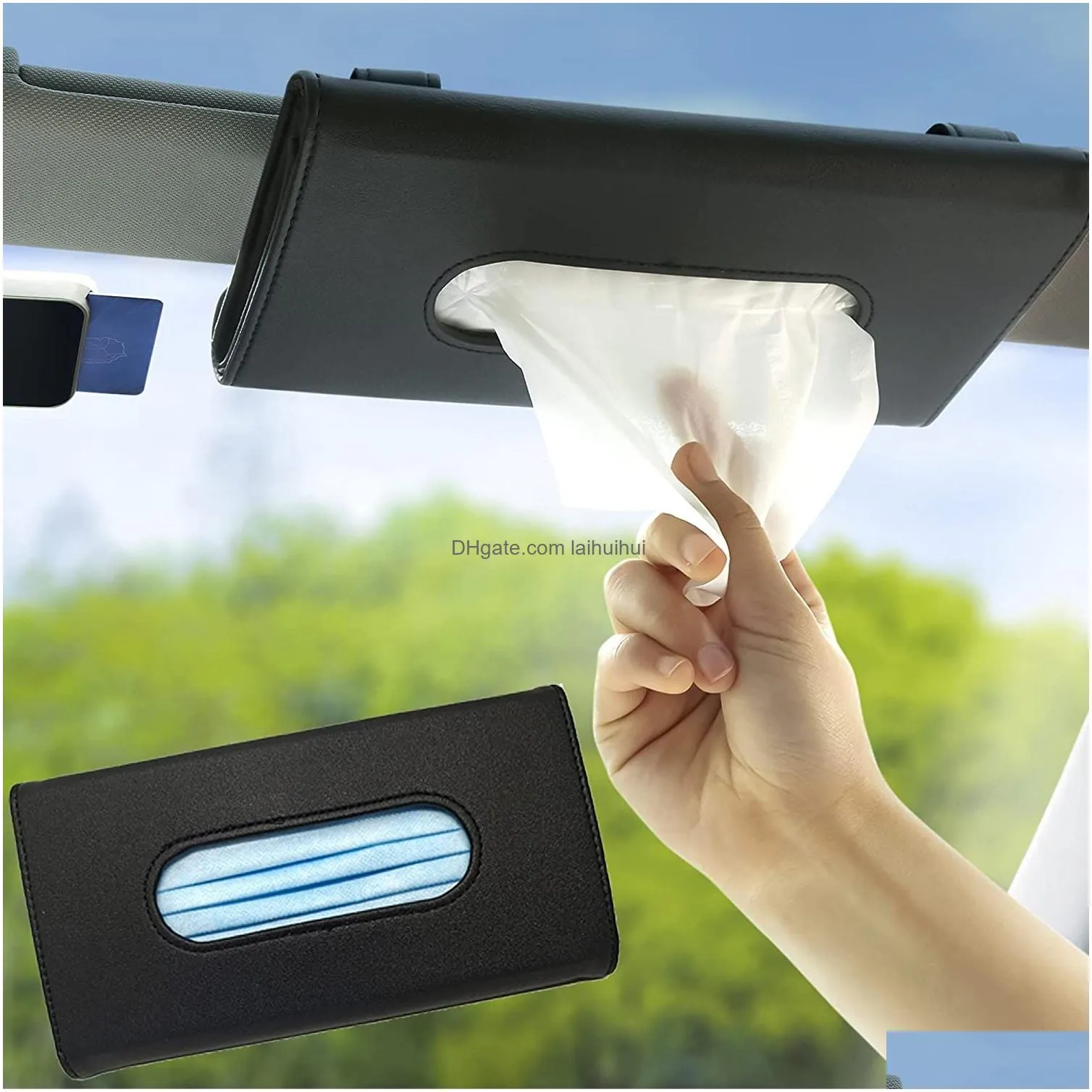 1 pack car tissue box towel sets automotive sun visor tissue box holder auto interior storage decoration for universal auto car