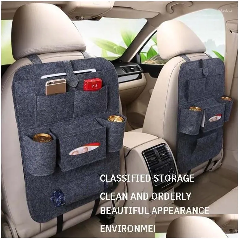 Car Organizer ZK20 Seat Back Storage Bag Antikick Dustproof Universal Multifunctional Interior Decoration 1pc