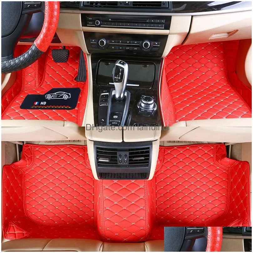 custom fit car floor mats specific waterproof pu leather eco friendly material for vast of car model and make 3 pieces full set ma253t