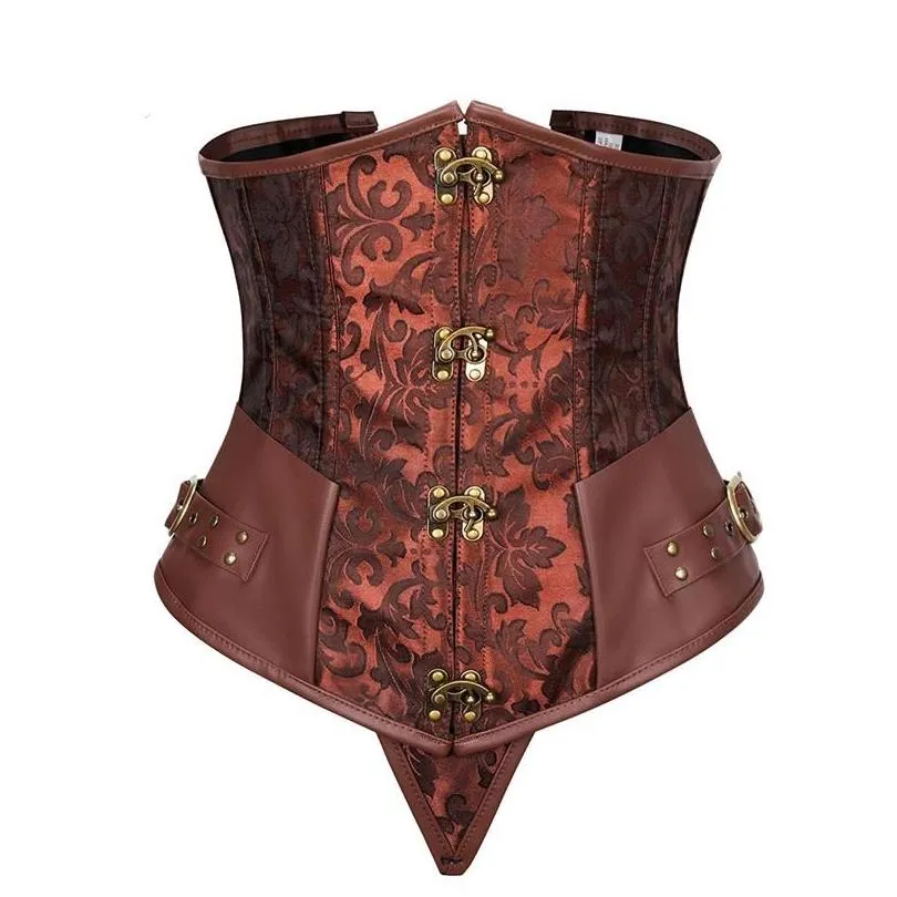bustiers corsets basque costume clubwear gothic womens steel steampunk corset top underbust plus size