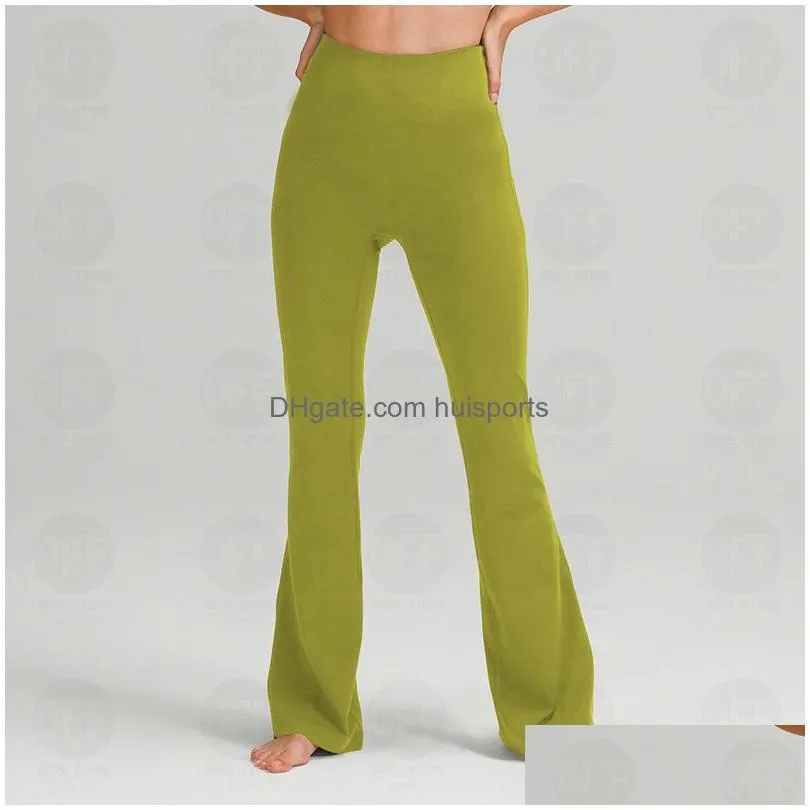 yoga clothes grooves summer womens flared pants high-waisted tight-fitting belly show figure sports yogas nine-point pants
