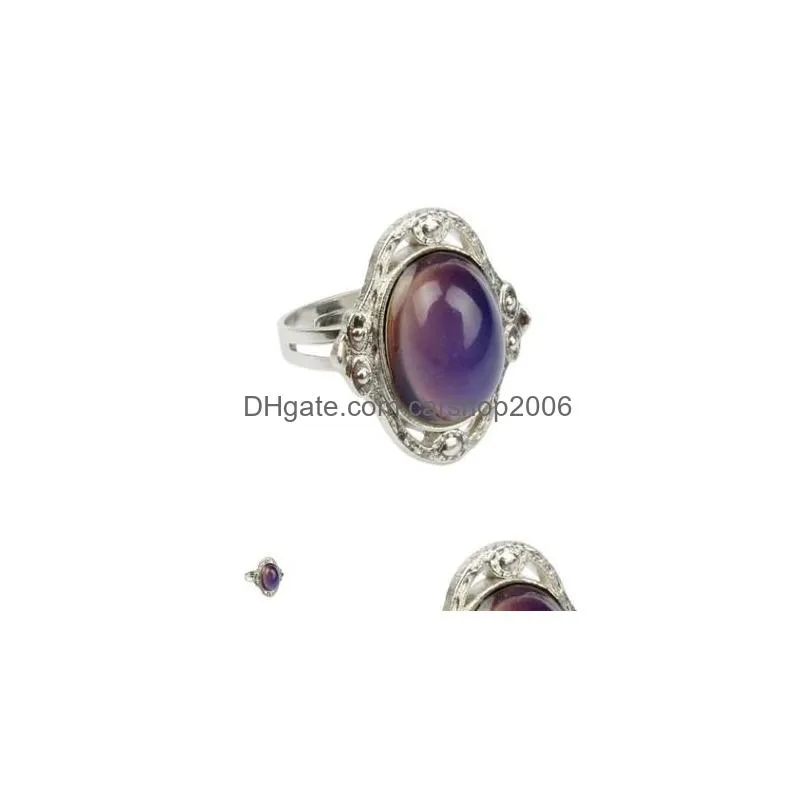 mood ring vintage ellipse crystal  color changing rings2409