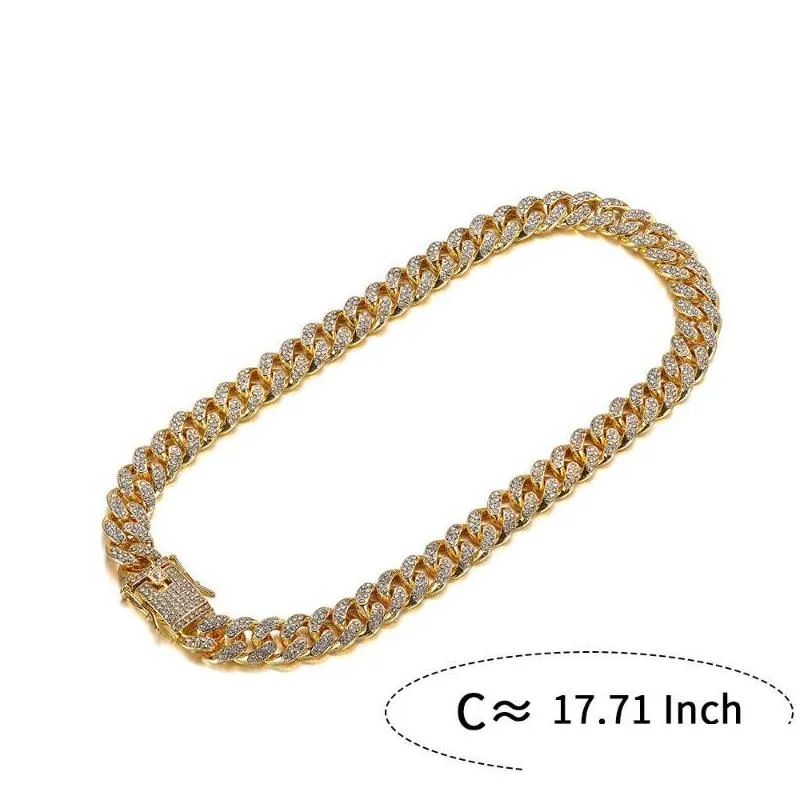 chains cuban link chain for men iced out silver gold rapper necklaces full  necklace bling diamond hip hop jewelry choker