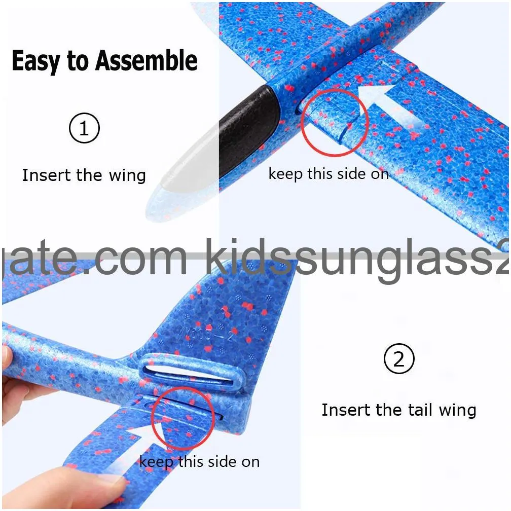 airplane toys upgrade 17.5 large throwing foam plane 2 flight mode glider plane flying toy for kids gifts for 3 4 5 6 7 year old boy outdoor sport toys birthday party favors foam airplane
