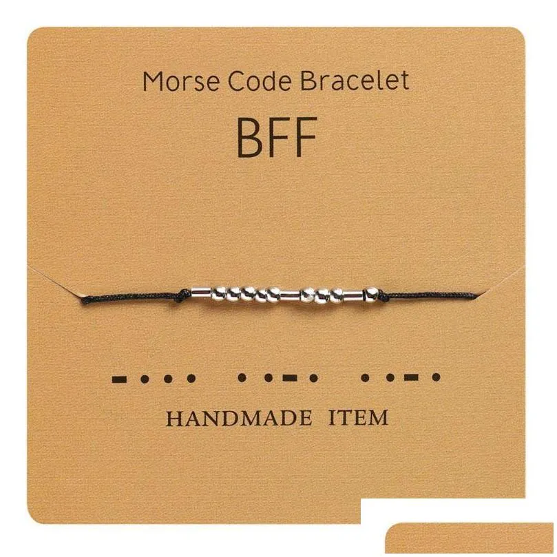 charm bracelets i love you friendship morse code dainty beaded bracelet with secret message for women men jewelry adjustable gifts