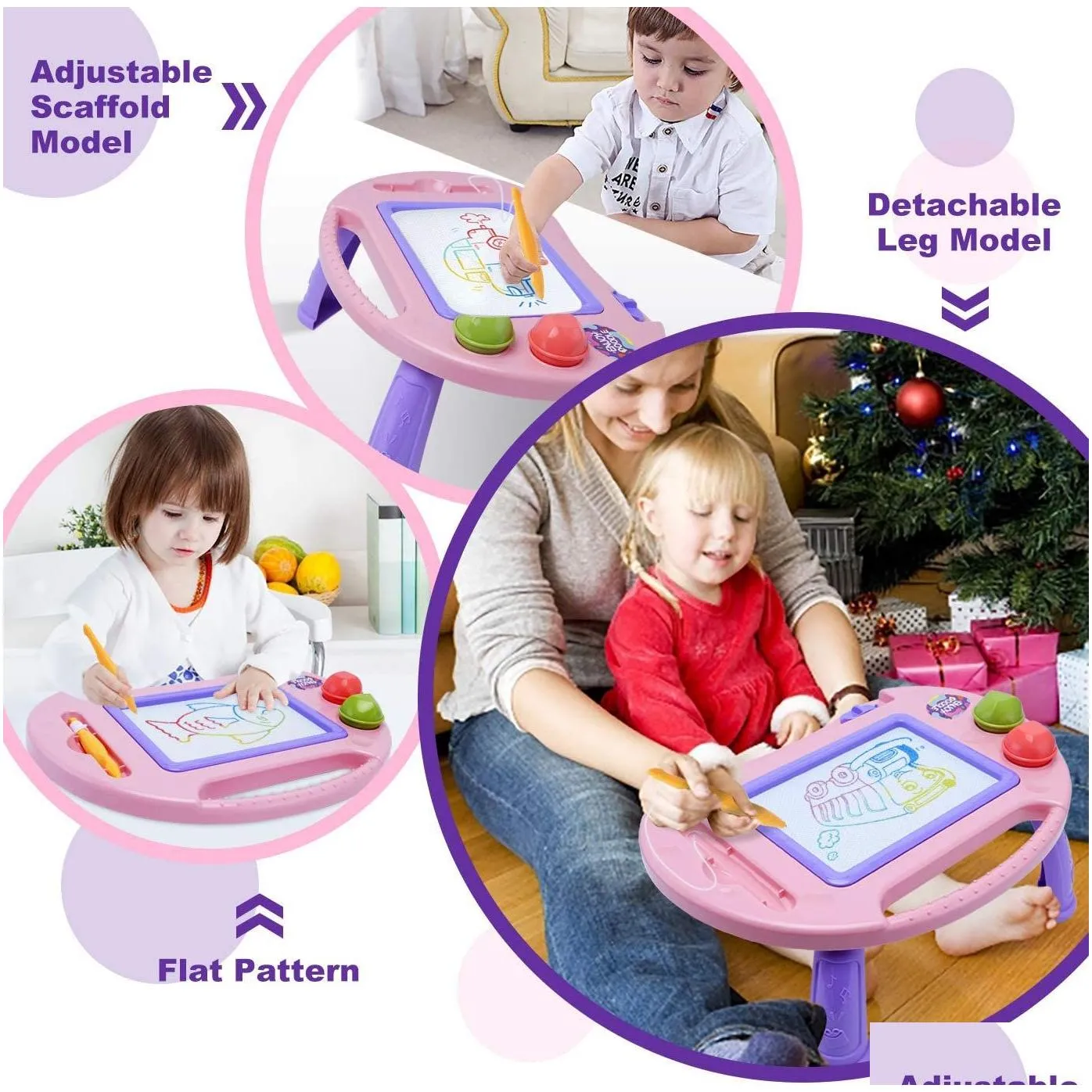 Intelligence Toys Intelligence Magnetic Ding Board Table Toddler Toys Erasable Doodle Writing Colorf 2 Patterns Drop Delivery Toys Gif Dh1Nc