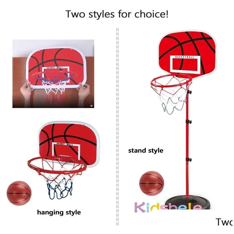 Sports Toys Sports Toys Basketball Hoop 63 150Cm Toddler Adjustable Stand Rack For Kids Baby Outdoor Indoor Ball Sport Basket Holder G Dhdex