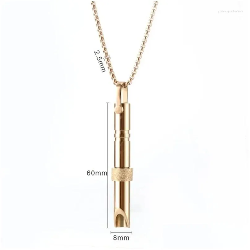 Pendant Necklaces Fashion Stainless Steel Meditation Mindfulness Necklace Regulating Breathing Whistle Relieving Anxiety Couple