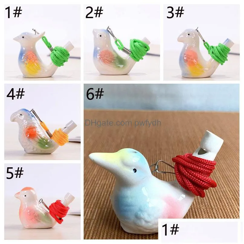 creative water bird whistle clay birds ceramic glazed song chirps bath time kids toys gift christmas party favor home decoration