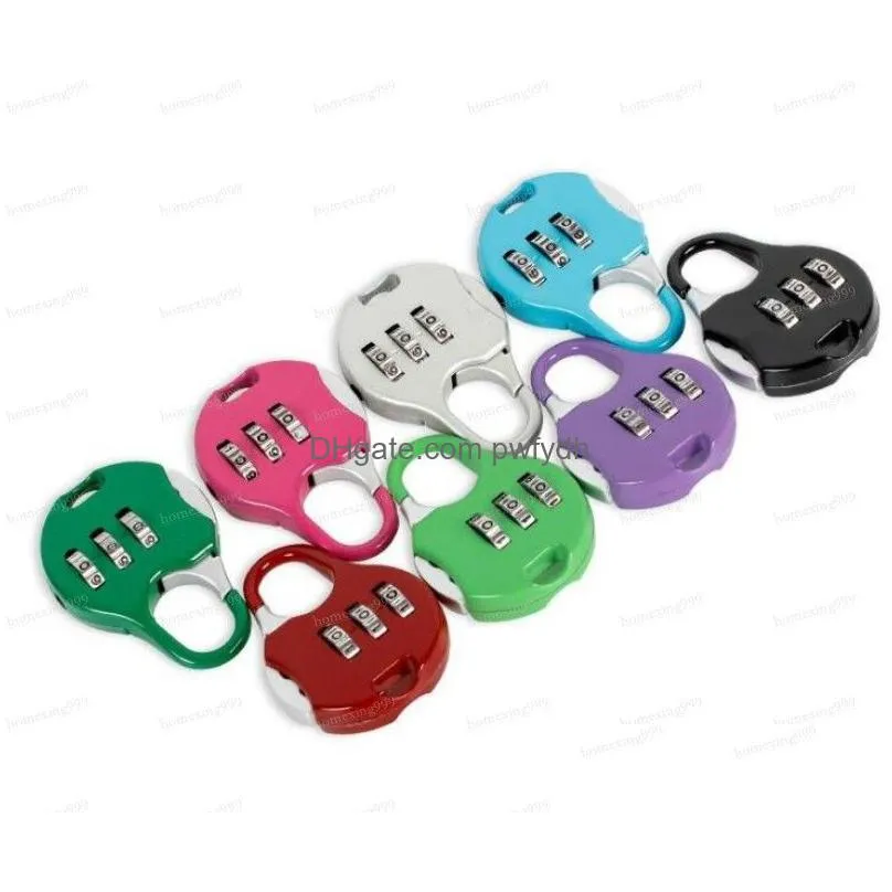 color mini padlock for backpack suitcase stationery password lock student children travel gym locker security metal cartoon
