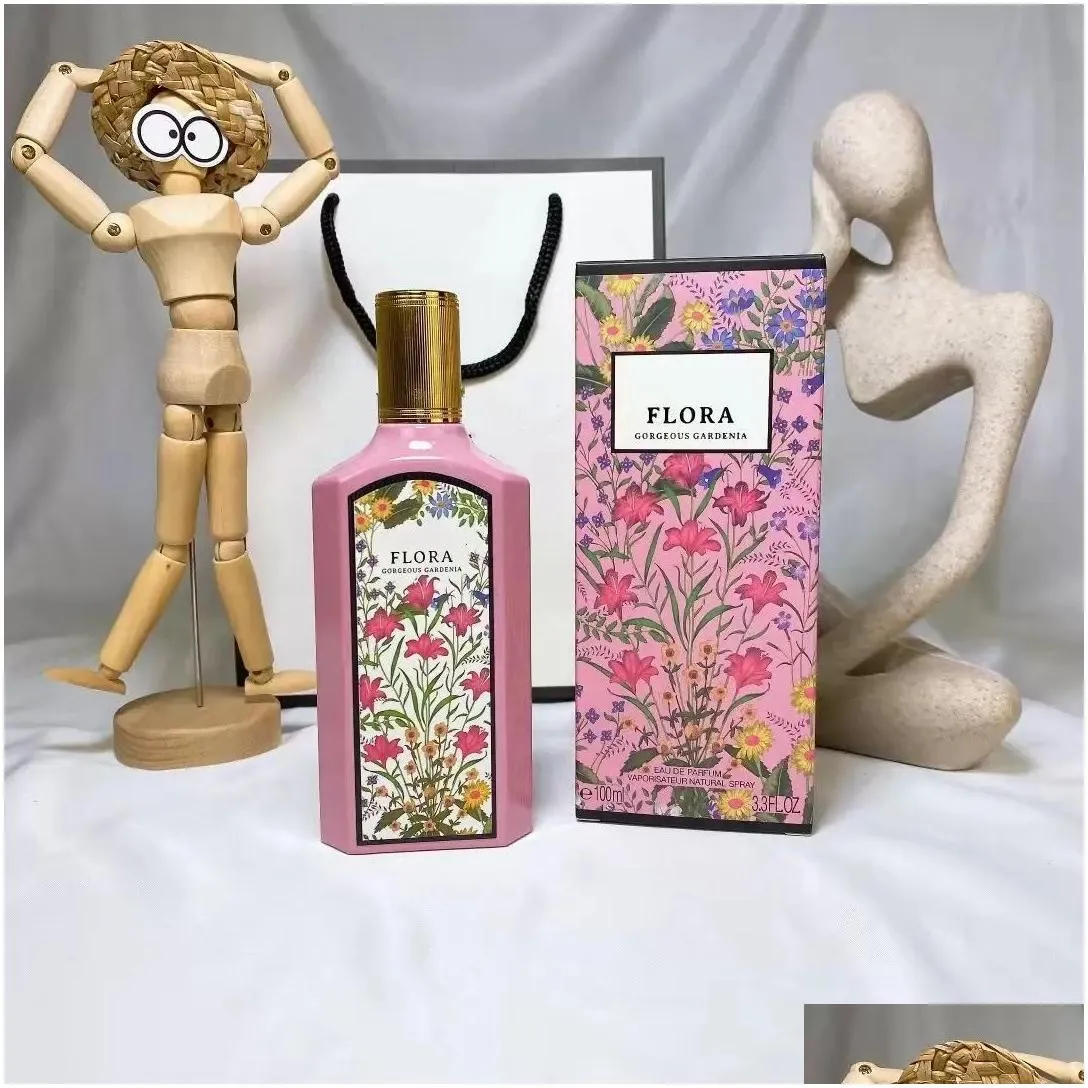 Flora Perfume 100ml Women Perfumes Eau De Parfum 3.3fl.oz Long Lasting Smell Blossom Fruit Flower EDT Lady Spray Fragrance Cologne Top Version Quality Fast