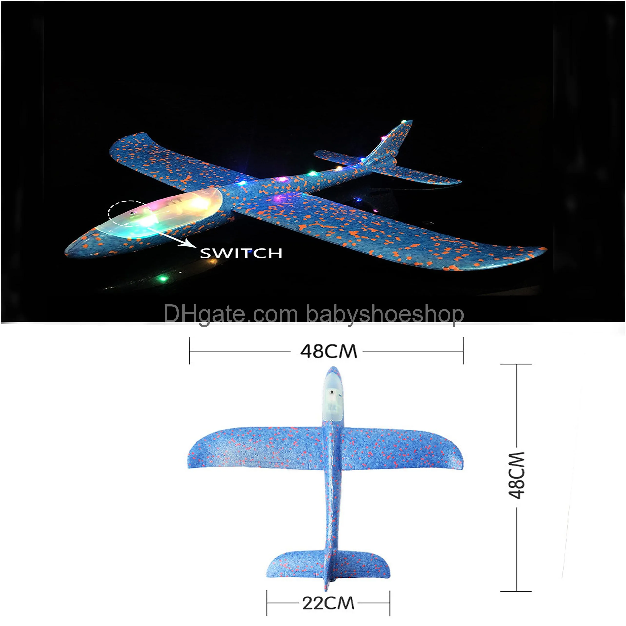 foam airplanes for kids 18.9 throwing airplane toys led light up flight mode glider plane toys flying toys fun summer activities for kids sports game outdoor toys for boys girls kid gifts