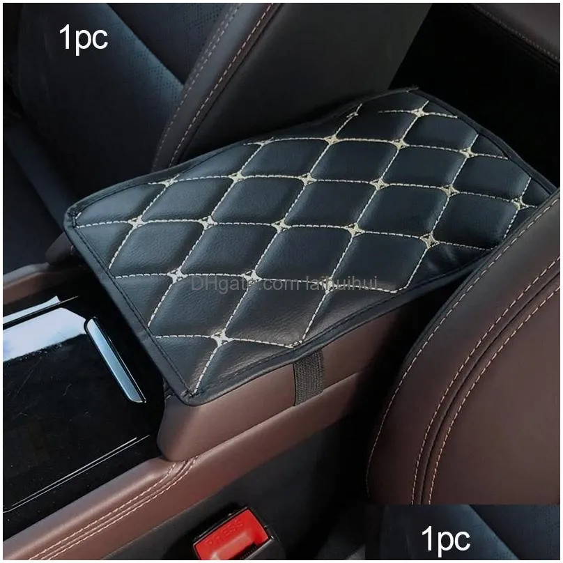 car seat covers seametal leather armrest auto arm rest cushion protector universal box cover waterproof anti slip pad mat