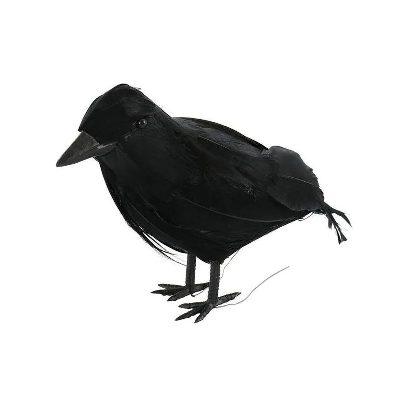 halloween black crow model simulation fake bird animal scary toys for halloween party home decoration horror props