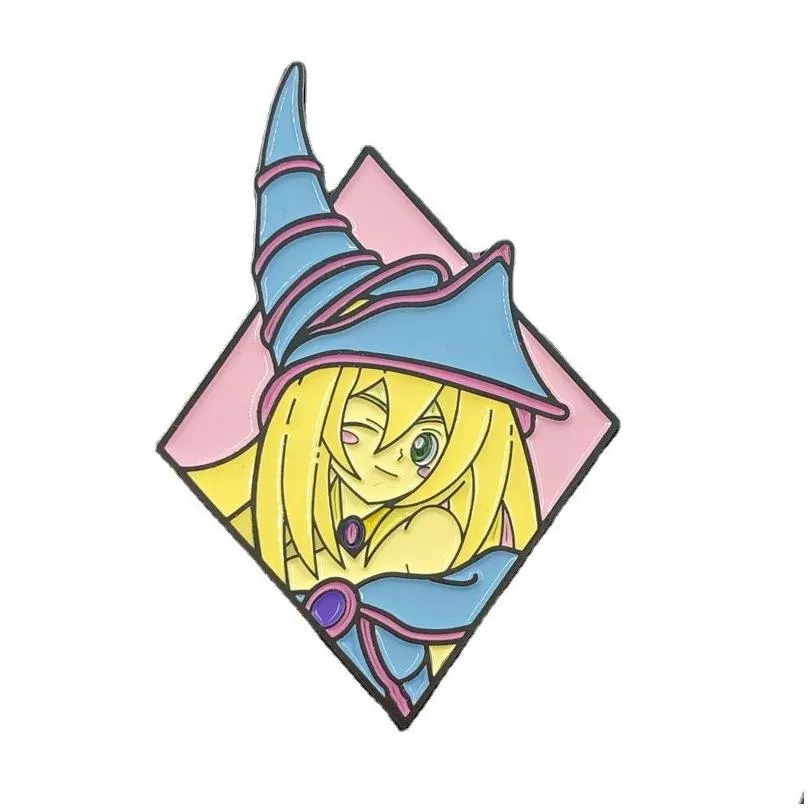 Cartoon Enamel Black Magician Girl Pin Badge On Backpack Cute Brooch Pins For Clothes Broche For Women Girls Gift Sexy