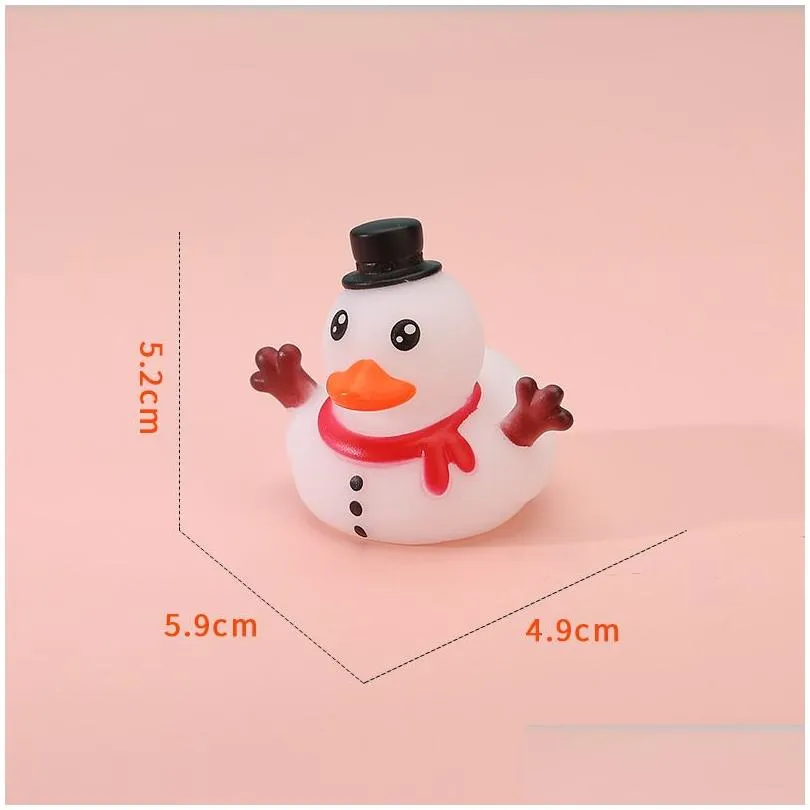 Christmas Toy Car Decoration Christmas Party Favorber Rubber Duck Bath Toys Kids Assorted Ducks Holiday Baby Shower Snowmen Squeeze So Dhbdy
