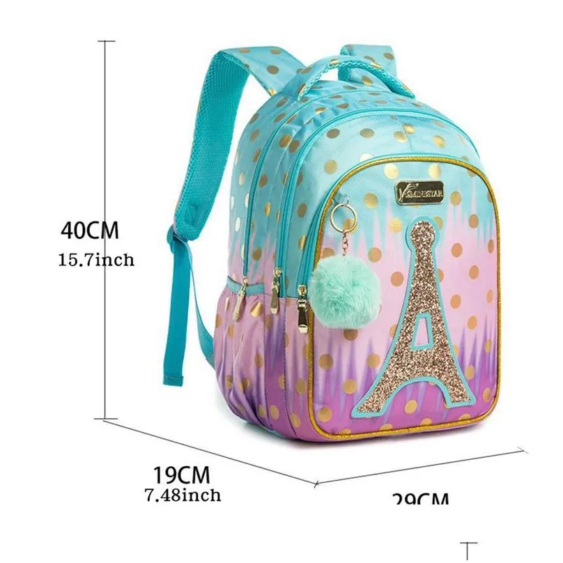 Backpacks School Bag Backpack For Kids Backpacks Teenagers Girls Sequin Tower Bags Supplies 220519 Drop Delivery Baby, Kids Maternity Dher1