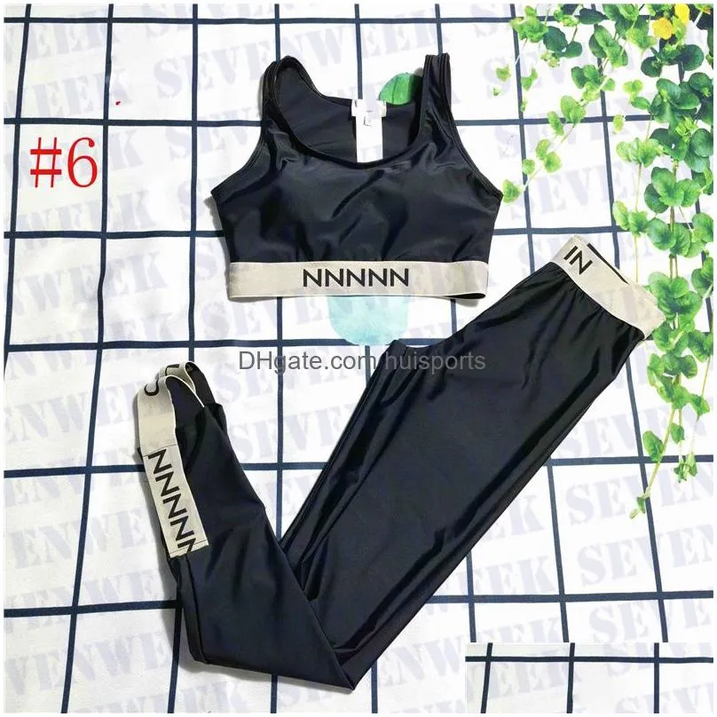 fashion womens tracksuits vest pant yoga sets letter print women two piece set sexy ladies fitness clothing sportswear suit