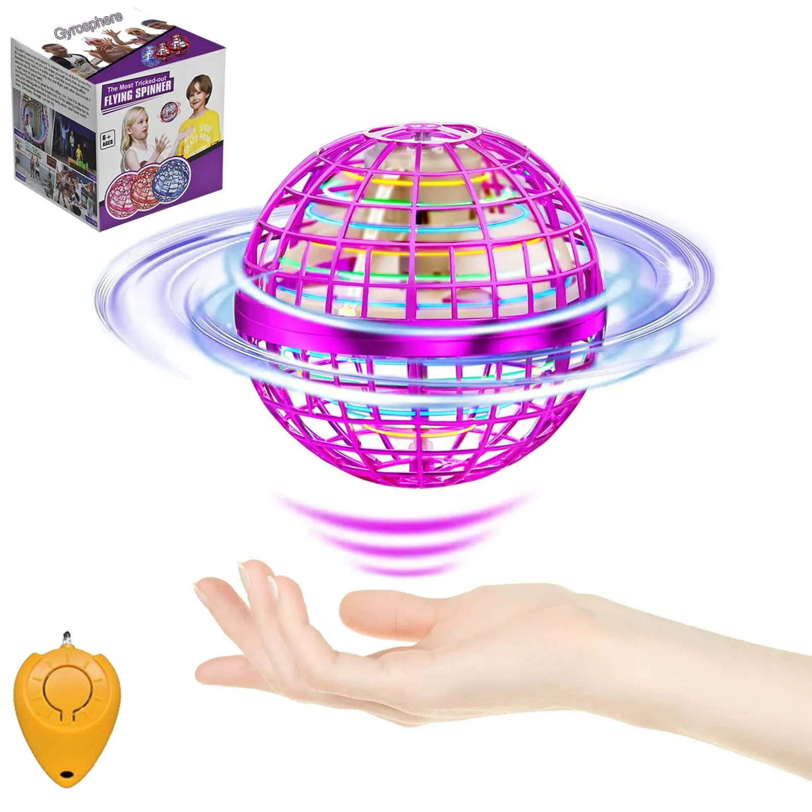 flying ball nebula orb toy globe flying orb ball hover ball 2.0 boomerang flying ball drone with rgb light magic floating ball soaring mini drone gift for boys girls kids adults 2022 pro blue