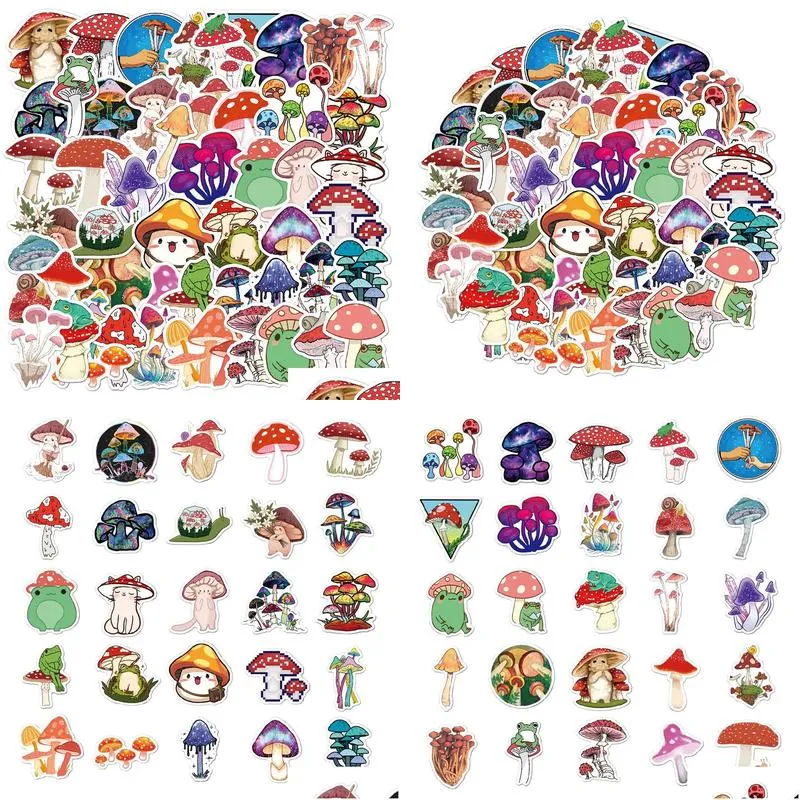  waterproof 10/30/50pcs cartoon mushroom plant graffiti stickers decals phone bike skateboard laptop scrapbook diary cute sticker kid toys car