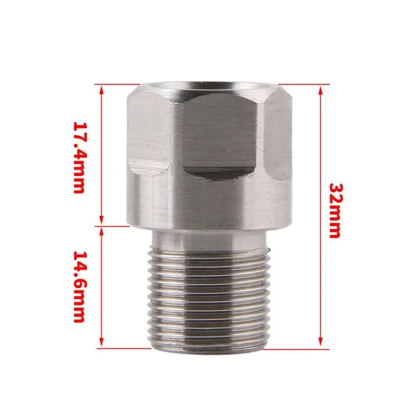 stainless steel thread adapter 1/228 m14x1 m15x1 to 5/824 muzzle device