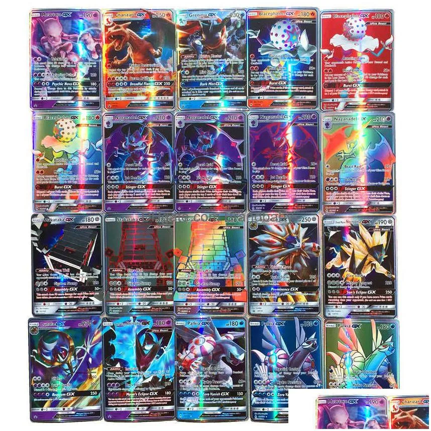 100 to 300pcs no repeat playing for game collection cards toys trading gx mega ex battle carte toy english language t191101309u