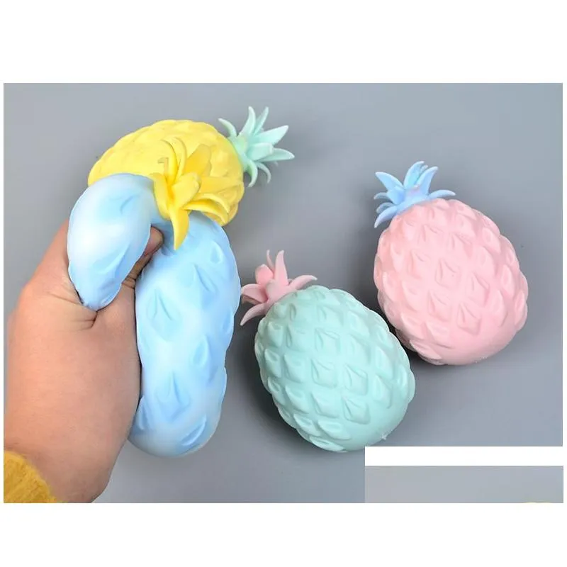 Decompression Toy 10Cm Cute Large Pineapple Squeeze Toy Anti Grape Ball Funny Gadget Vent Decompression Fidget Toys Autism Hand Wrist Dhlog