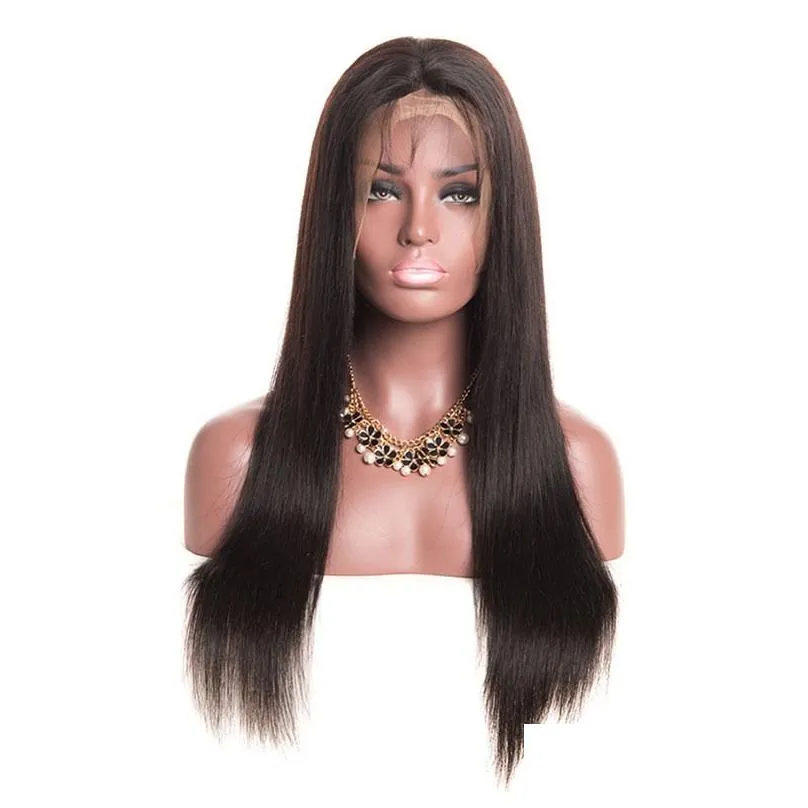 Silky Straight Lace Front Wig Brazilian Virgin Human Hair 4x4 5x5 6x6 7x7 13x4 13x6 360 Full Lace Wigs for Women Natural Color