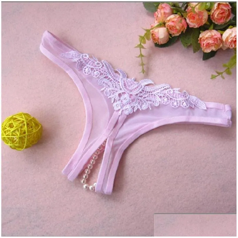 womens panties ladies erotict y hollow out women lace briefs thongs gstring lingerie underwear with pearls massaging bead